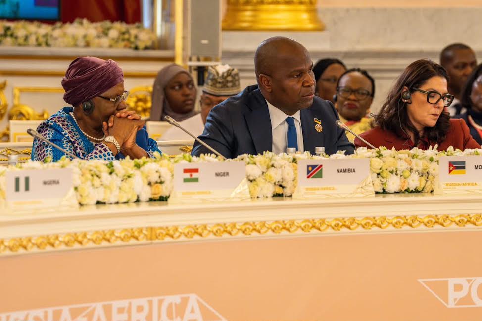 Presidente Daniel Chapo durante a sua intervenção na III Cimeira Rússia-África em Moscovo.