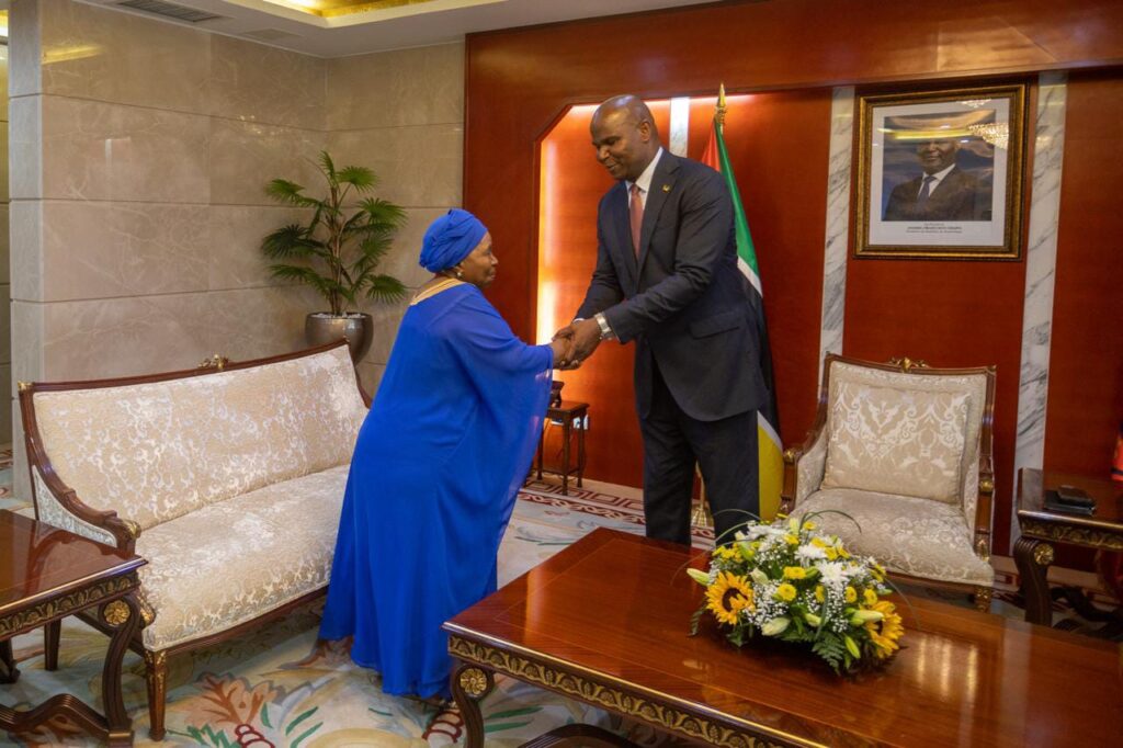 O Presidente Daniel Chapo em reunião com Nkosazana Dlamini-Zuma